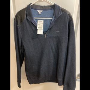 Calvin Klein men’s medium 3/4 zip-up , NWT, blue
